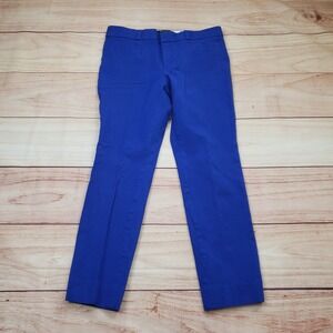 Banana Republic Sloan Slim Fit Ankle Pants Womens 6 Cobalt Blue Stretch Trousers